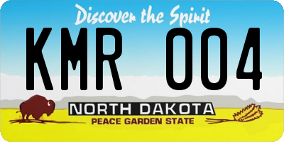 ND license plate KMR004