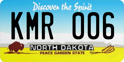 ND license plate KMR006