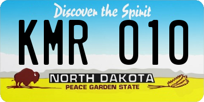 ND license plate KMR010