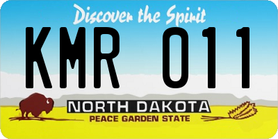 ND license plate KMR011