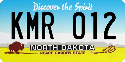 ND license plate KMR012