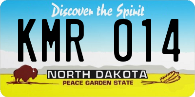 ND license plate KMR014