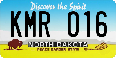 ND license plate KMR016