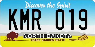 ND license plate KMR019