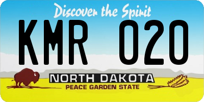 ND license plate KMR020
