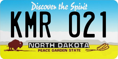ND license plate KMR021