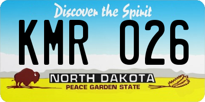 ND license plate KMR026