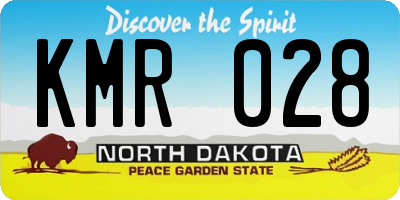 ND license plate KMR028