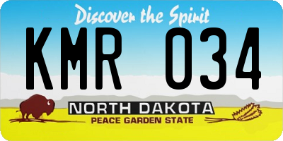 ND license plate KMR034
