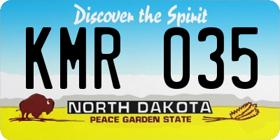 ND license plate KMR035
