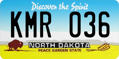 ND license plate KMR036