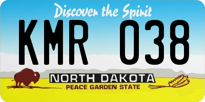 ND license plate KMR038