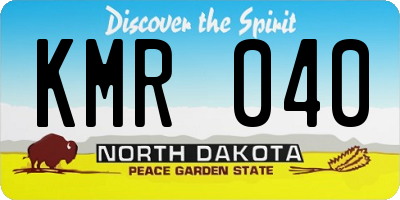 ND license plate KMR040
