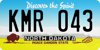 ND license plate KMR043
