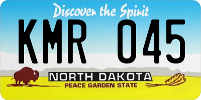 ND license plate KMR045