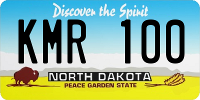 ND license plate KMR100