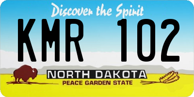 ND license plate KMR102