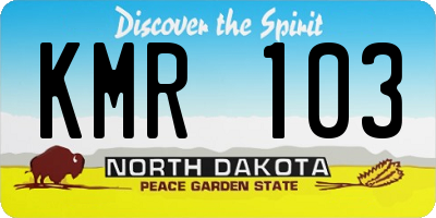 ND license plate KMR103