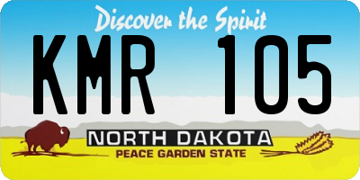 ND license plate KMR105