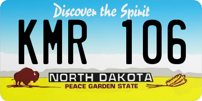 ND license plate KMR106
