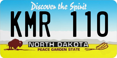 ND license plate KMR110