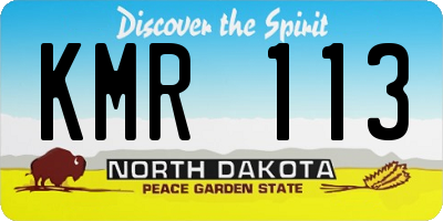 ND license plate KMR113