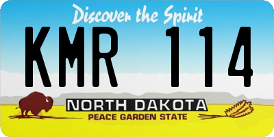 ND license plate KMR114