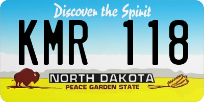 ND license plate KMR118