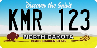 ND license plate KMR123