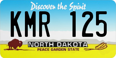 ND license plate KMR125