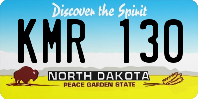 ND license plate KMR130
