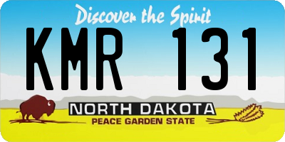 ND license plate KMR131