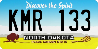 ND license plate KMR133