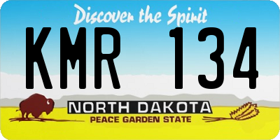 ND license plate KMR134