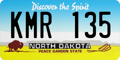 ND license plate KMR135