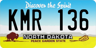 ND license plate KMR136