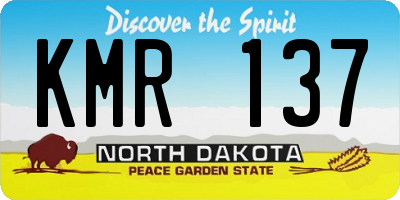 ND license plate KMR137