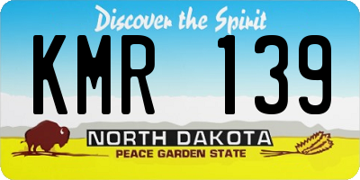 ND license plate KMR139