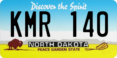 ND license plate KMR140