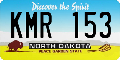 ND license plate KMR153