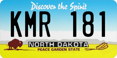 ND license plate KMR181