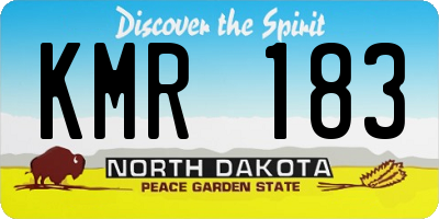 ND license plate KMR183