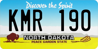 ND license plate KMR190