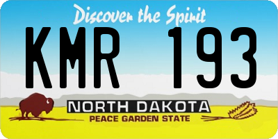 ND license plate KMR193