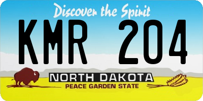 ND license plate KMR204