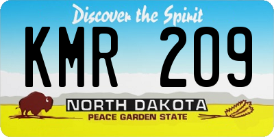 ND license plate KMR209