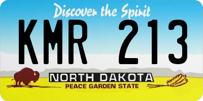 ND license plate KMR213