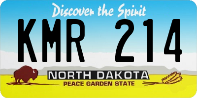 ND license plate KMR214