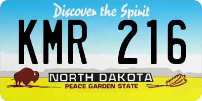ND license plate KMR216