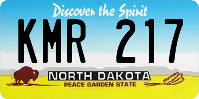 ND license plate KMR217